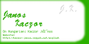 janos kaczor business card